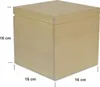 A light wood cube-shaped box with a lid, showing dimensions. Produktbild-Vorschau