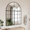 vidaXL Wandspiegel Schwarz 100x130 cm Gewölbt Eisen Produktbild-Vorschau 2