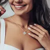 Halskette mit 14K Weißgold und Zirkonia-Kristallen LINA - Produktbild-Vorschau 5