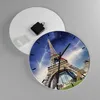 Wanduhr - Rund - Glasuhr - Eiffle Paris Turm - 30x30cm - Produktbild-Vorschau 2