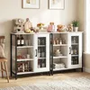 COSTWAY Sideboard Holz, Küchenschrank mit Tür, Ablagen & Produktbild-Vorschau 9