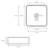 Technical drawing with dimensions of a sink. Produktbild-Vorschau
