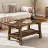 Stolik kawowy z litego drewna, prostokątny stolik pod sofę Podgląd zdjęcia produktu 1