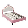 A pink bed frame with a cloud-shaped headboard and a crown on top, shown against a white background. Náhľad obrázku produktu