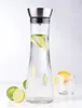 Wasserkaraffe 1L Sieb Edelstahl Karaffe Ausgießfunktion Glaskrug Voir les images du produit