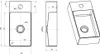 Technical drawings and a 3D render of a washbasin. Produktbild-Vorschau