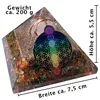 CHONIT Orgonit Pyramide, Chakra-Mix gold mit Symbol Blume Produktbild-Vorschau 2
