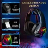 A gaming headset with RGB lighting is displayed with feature callouts. Produktbild-Vorschau