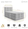 AX LIVING Boxspringbett 120x200 cm Defne Dunkelgrau - Produktbild-Vorschau 8