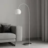 Lindby Bogenlampe Cynthia, nickelfarben, Glas, 140 cm, E27 Produktbild-Vorschau 3