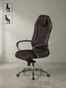 Bürostuhl aus hochwertigem Echtleder braun mit Rollen und Höhenverstellung 70x67x136 cm Design Möbel Premium Qualität modern Home Office Einrichtung stilvoll Wohnen Interior Zuhause_#sku_BARSPM1.297# Produktbild-Vorschau