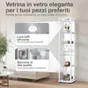 K-Möbel Vetrina verticale in bianco (176x37x33cm) con 4 Anteprima dell’immagine prodotto 5