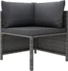 vidaXL 5-tlg. Garten-Lounge-Set mit Kissen Poly Rattan Grau Produktbild-Vorschau 3