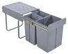 Poubelle encastrable 'Froland' 48x34x42cm Gris 2x10L+1x20L Voir les images du produit 3