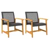 Design Gartenstühle 2 Stk. Schwarz Poly Rattan und Produktbild-Vorschau 2