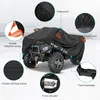 An ATV covered with a black protective cover, with various features highlighted by callouts. Produktbild-Vorschau