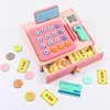 Hölzernes Kassenspielzeug für Kinder mit Spielgeld Scanner Produktbild-Vorschau 1
