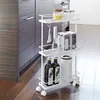 YAMAZAKI - Desserte à roulettes en acier blanche - L38 cm Voir les images du produit 2