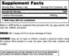 Supplement facts label with dosage and warning information. Produktbild-Vorschau