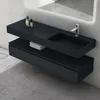 A modern bathroom vanity set with a sink and mirror. Anteprima dell’immagine prodotto