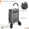 Meister boodschappenwagen, grijs, 54 + 5 liter – Opvouwbare Productafbeelding-voorbeeld 9