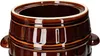 A close-up view of a brown ceramic pot with a white rim, against a white background. Voir les images du produit