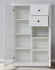 An open white cabinet with shelves and drawers. Produktbild-Vorschau