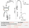 Diagrams and specifications for a commercial faucet. Podgląd zdjęcia produktu
