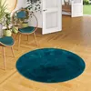 Luxus Super Soft Fellteppich Plush Petrol Rund, Größe:120 Produktbild-Vorschau 1