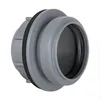 A close-up studio shot of a gray plastic pipe fitting with a black rubber seal. Náhľad obrázku produktu