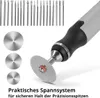 A close-up of a USB engraving tool with various accessories and text describing its features. Náhled obrázku produktu