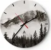 Wanduhr - Rund - Glasuhr - Nebel Berg Wald - 40x40cm - Produktbild-Vorschau 1