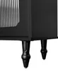 A close-up view of the bottom section of a black cabinet, showing its decorative legs. Anteprima dell’immagine prodotto