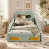 Babybed 90x200 cm, autobed, gestoffeerd bed met flanellen Productafbeelding-voorbeeld 3