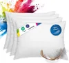 A stack of white pillows with colorful powder exploding in the background. Náhled obrázku produktu