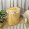 Koš na prádlo s víkem z proutí, 100 l, 51 x 38 x 57 cm, Náhled obrázku produktu 6