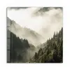 DEQORI Glasbild Echtglas 30x30 cm 'Nebel in den Bergen' Produktbild-Vorschau 2