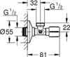 Valvola a squadra 22043 1/2x1/2'' rosetta in metallo Anteprima dell’immagine prodotto 4