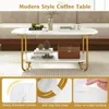 2-Etagen Couchtisch, Moderner Beistelltisch mit Marmoroptik Produktbild-Vorschau 4