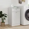 A white laundry cabinet with a drawer and a door, placed next to a washing machine in a laundry room. Anteprima dell’immagine prodotto