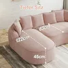 L-förmiges frameless Modulsofa, Chenille Cloud Sofa mit Produktbild-Vorschau 5