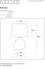 Technical drawing and dimensions of a table lamp. Náhled obrázku produktu