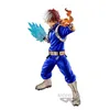 A figurine of Shoto Todoroki from My Hero Academia, posed with ice and fire effects. Produktbild-Vorschau