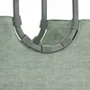 A close-up view of the top section of a green shopping bag, showing the grey frame and fabric straps. Voir les images du produit