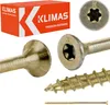 A collage of screws and packaging for Klimas premium fasteners. Produktbild-Vorschau