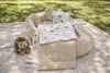 BABYNEST SET 5 tlg. BEIGE Samt Velour/ Igel Braun Baumwolle Nestchen Produktbild-Vorschau