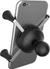 A close-up of a smartphone mounted in a black and silver X-Grip holder. Náhled obrázku produktu