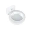 A white, circular wall light with a motion sensor attached to a rectangular base. Produktbild-Vorschau