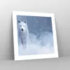 Poster - Poster ohne Rahmen - Weiß Wolf Schnee - 40x40 cm - Produktbild-Vorschau 7