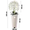 Künstliche Orchidee Kaskaden Blumenstrauß Weiß im Topf Weiß Produktbild-Vorschau 3